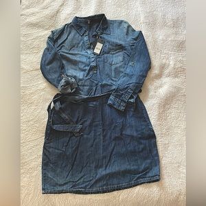Mavi Denim Chambray Tie Shirt Dress L